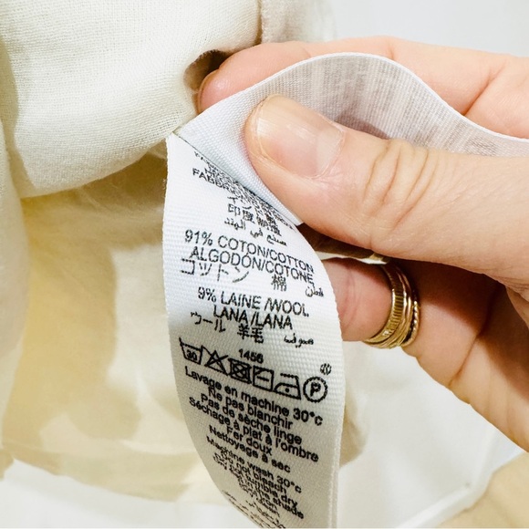 Bonpoint little girls cotton and wool cottagecore Cream Long Sleeve Dress NEW - Picture 7 of 9